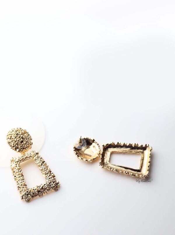 Brizo- trendy statement gold drop earrings - My Roial Ears LTD