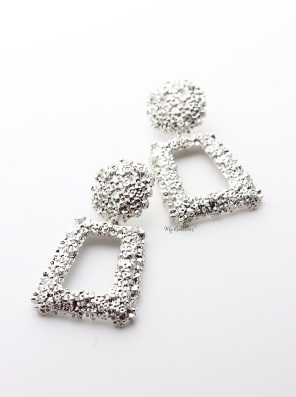 Brizo Silver- trendy statement gold drop earrings - My Roial Ears LTD