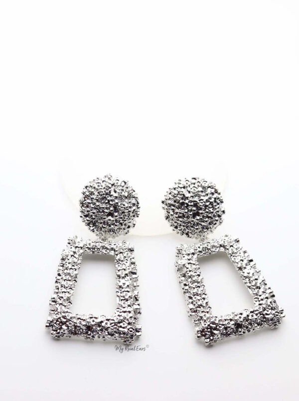 Brizo Silver- trendy statement gold drop earrings - My Roial Ears LTD