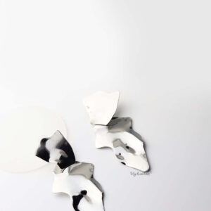 Penelope Silver- abstract striking statement earrings - My Roial Ears LTD