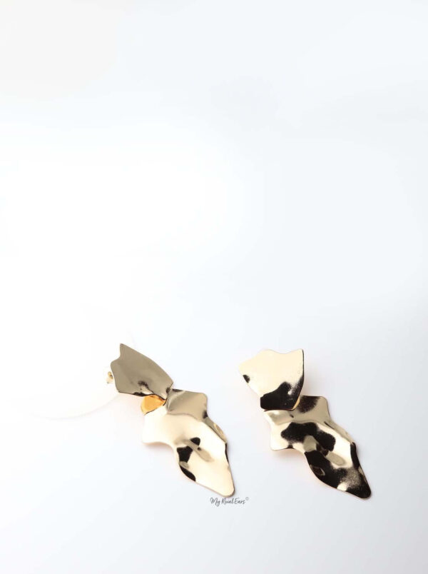 Penelope- gold plated abstract striking statement earrings - My Roial Ears LTD