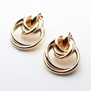 Bartlett-interlock statement stud design gold earrings - My Roial Ears LTD