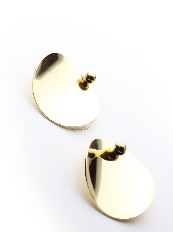 Alejandra- oval round statement stud earrings - My Roial Ears LTD