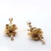 Gaia- gold plated 3d floral glam earrings - My Roial Ears LTD