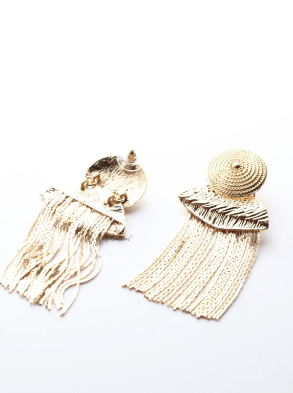 Eppie- statement tassel gold drop earrings - My Roial Ears LTD