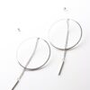 Aglaia Silver- statement stud long drop hoop chain gold earrings
