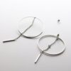 Aglaia Silver- statement stud long drop hoop chain gold earrings - Image 4