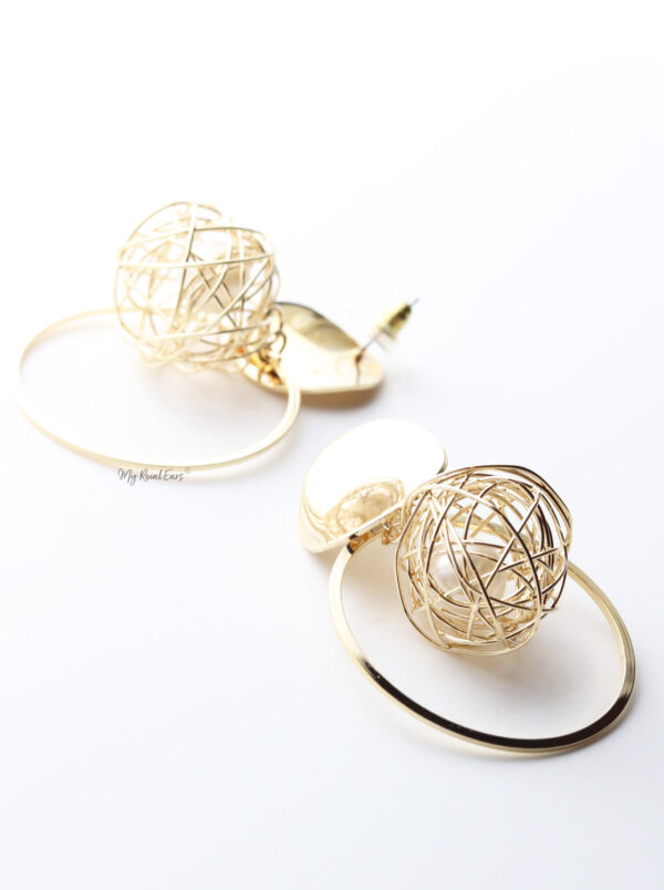 Charissa- gold statement ball drop earrings