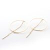 Aglaia Silver- statement stud long drop hoop chain gold earrings - Image 2