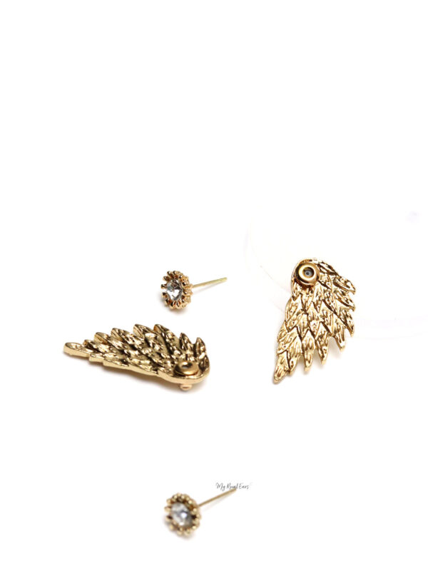 Drea Gold - two in one wing stud earrings - Image 3