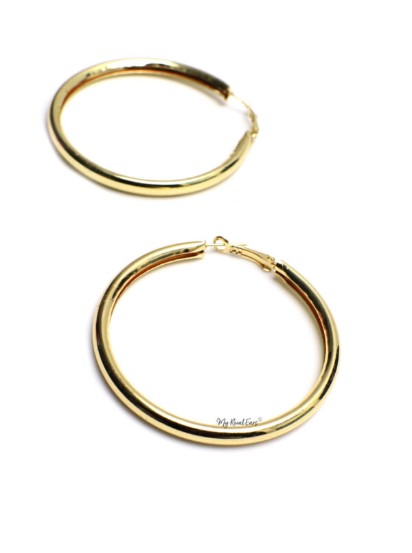 Evadne-gold hoop earrings - Image 4