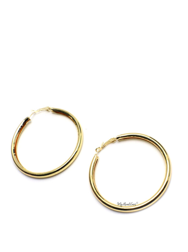 Evadne-gold hoop earrings - Image 2