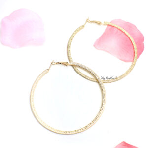 Diana- gold pattern hoop earrings