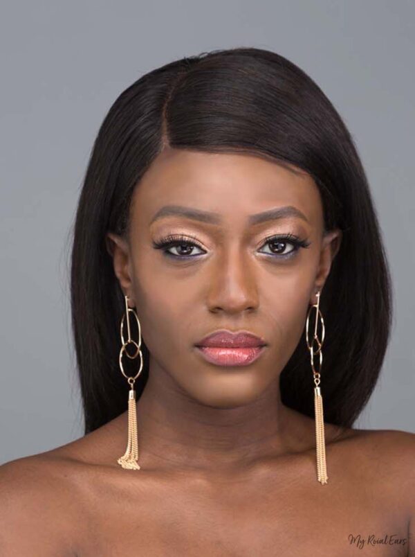 Rhea- gold plated tassel hoop earrings - My Roial Ears LTD