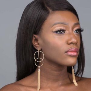 Rhea- gold plated tassel hoop earrings - My Roial Ears LTD
