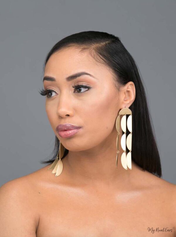 Harmonia- gold plated tassel drop metal earrings - My Roial Ears LTD