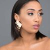 Andromeda- gold plated geometric statement stud earrings - My Roial Ears LTD