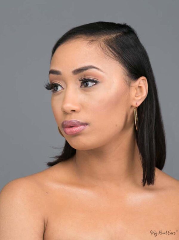 Larisa- matt gold plated vintage inspired u shape drop earrings - My Roial Ears LTD