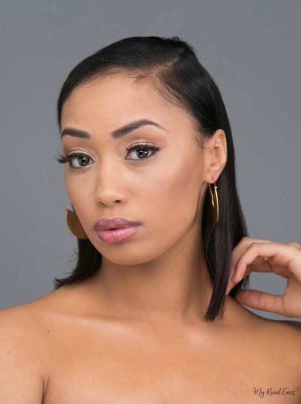 Larisa- matt gold plated vintage inspired u shape drop earrings - My Roial Ears LTD