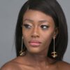 Melete- gold plated long ball drop earrings - My Roial Ears LTD