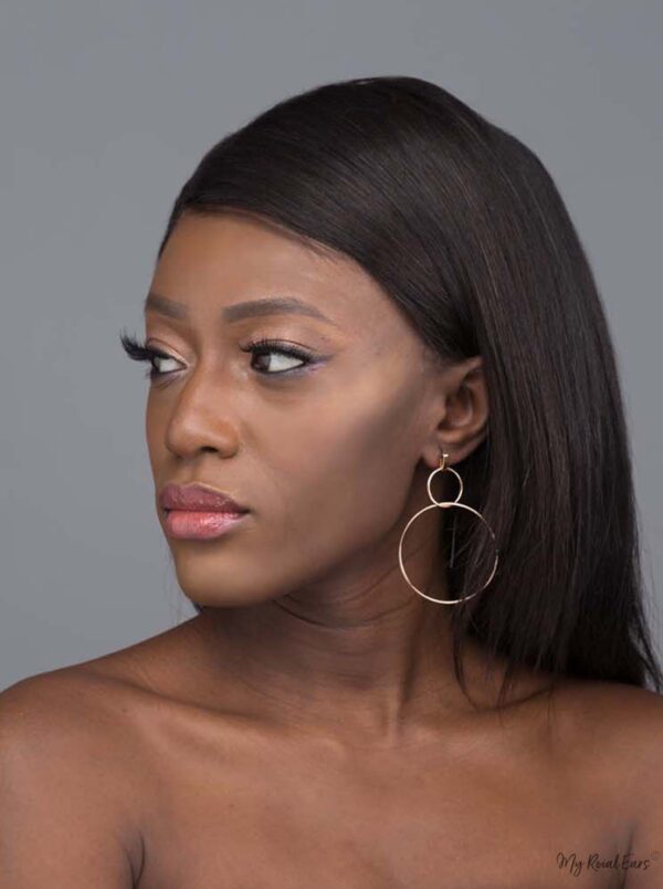 Penelope- gold plated thin hoops earrings - My Roial Ears LTD