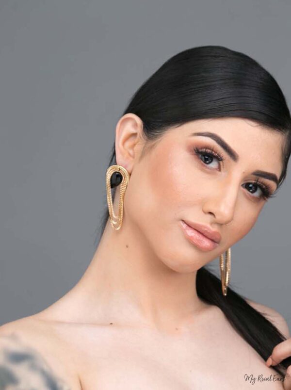 Antheia- gold chandelier tassel statement stud earrings - My Roial Ears LTD
