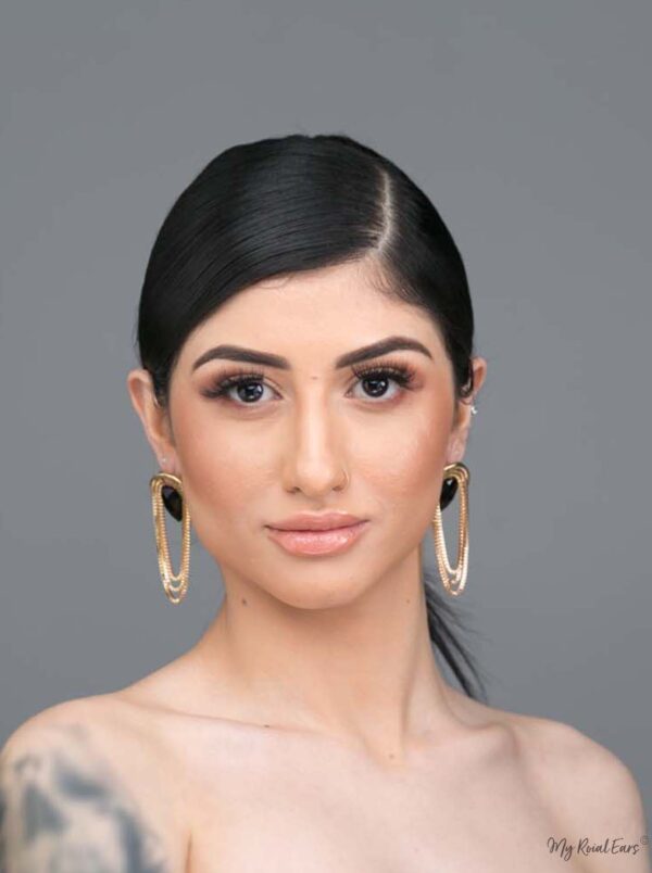 Antheia- gold chandelier tassel statement stud earrings - My Roial Ears LTD