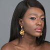 Gaia- gold plated 3d floral glam earrings - My Roial Ears LTD