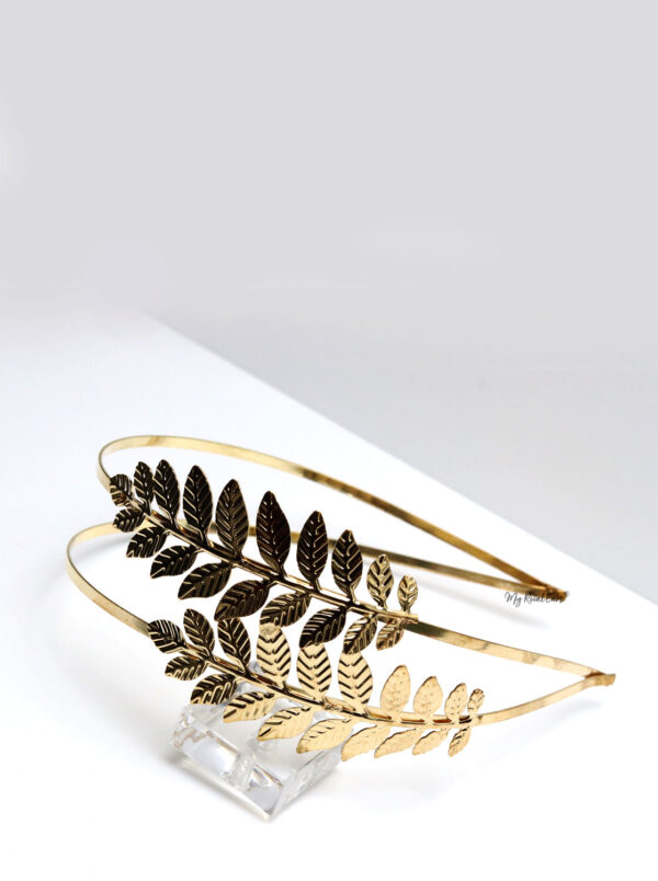 Queen Adela-greek inspired golden leaf headband