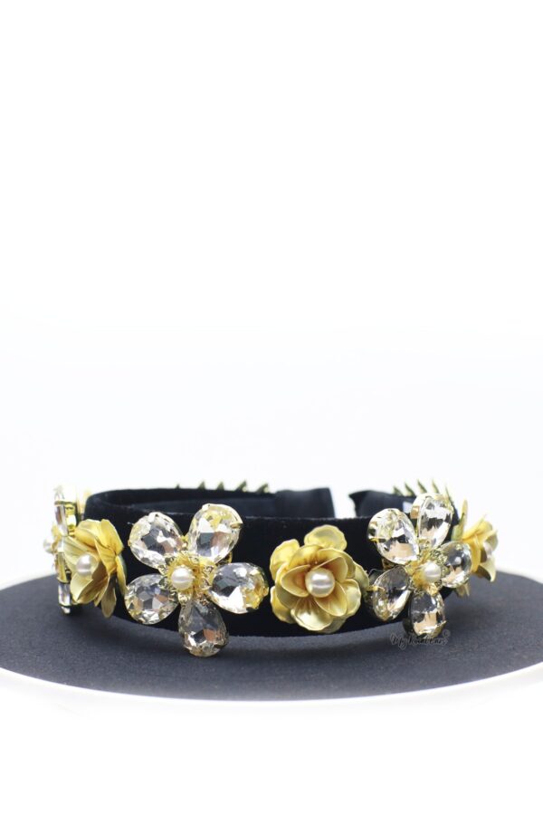 Queen Cayla- golden floral metal headband - My Roial Ears LTD