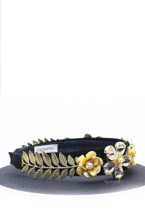 Queen Cayla- golden floral metal headband - My Roial Ears LTD