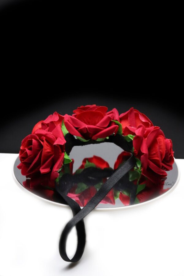Queen Donna Red- rose flower headband - My Roial Ears LTD