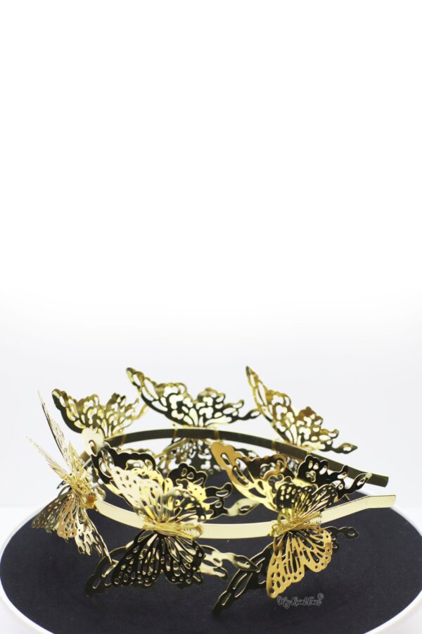 Queen Elsa-gold metal 3D butterfly headband - My Roial Ears LTD