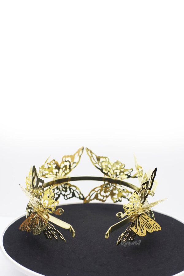 Queen Elsa-gold metal 3D butterfly headband - My Roial Ears LTD