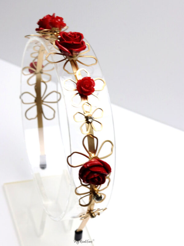 Queen Enid- gold and rose flower headband - Image 3