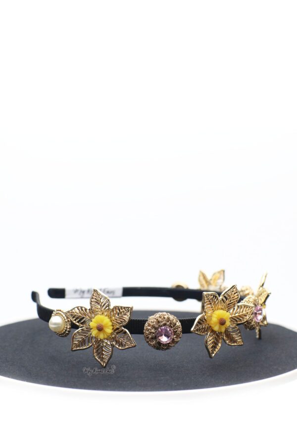 Queen Haralda- gold and yellow daisy headband - My Roial Ears LTD