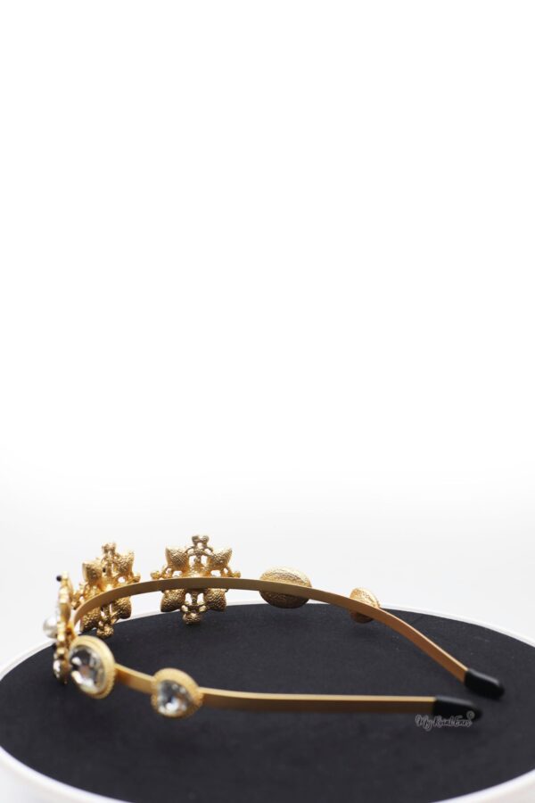 Queen Juno- gold crystal flower headband - My Roial Ears LTD