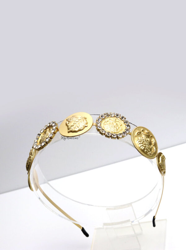 Queen Laura-golden greek headband with crystals - Image 2