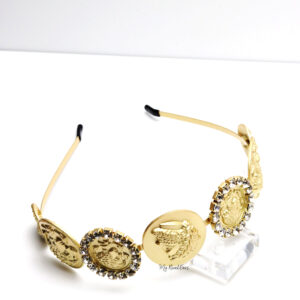 Queen Laura-golden greek headband with crystals