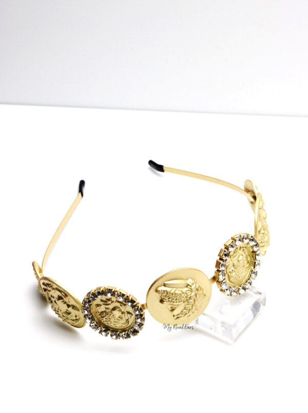 Queen Laura-golden greek headband with crystals