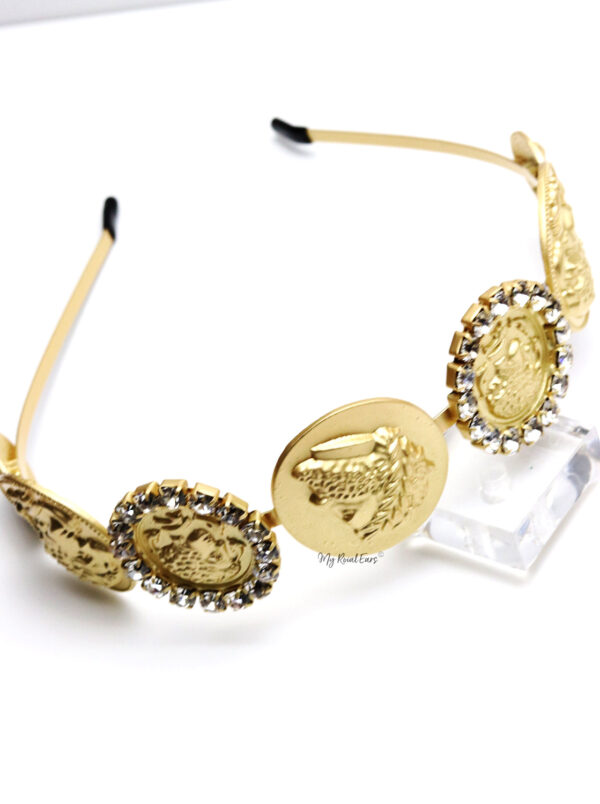 Queen Laura-golden greek headband with crystals - Image 3