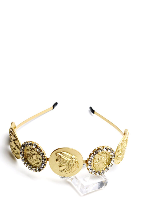 Queen Laura-golden greek headband with crystals - Image 4