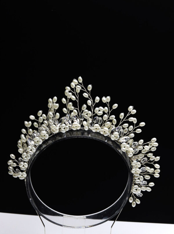Queen Kendra- pearl beaded de noiva bridal headband - Image 3