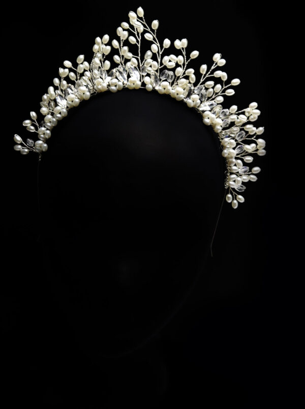 Queen Kendra- pearl beaded de noiva bridal headband - Image 2