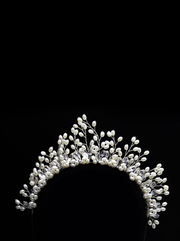 Queen Kendra- pearl beaded de noiva bridal headband