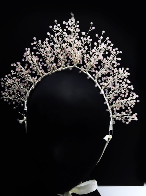 Queen Morgan Gold Orla-clear crystal beaded crown
