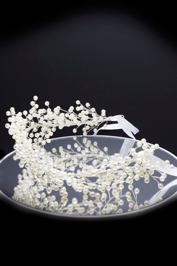 Queen Malka-a silver plated pearl headpiece - My Roial Ears LTD