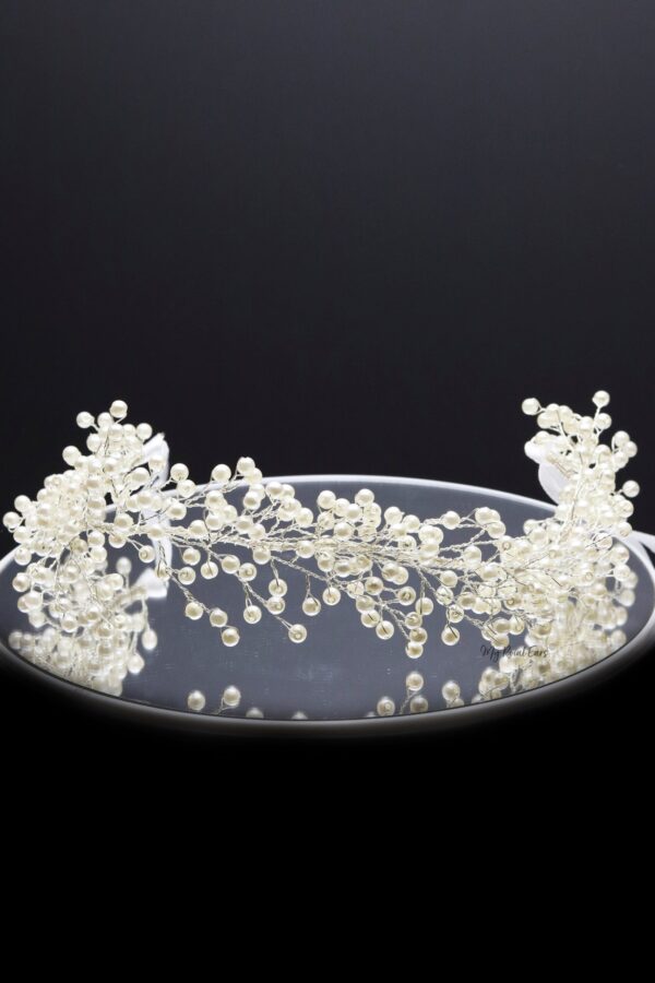 Queen Malka-a silver plated pearl headpiece - My Roial Ears LTD