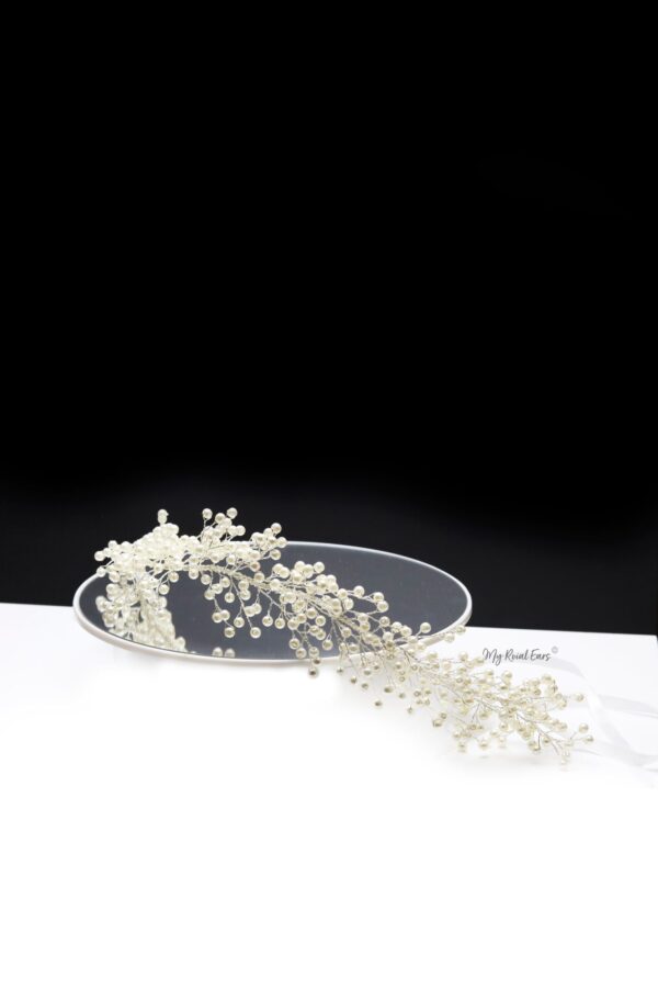 Queen Malka-a silver plated pearl headpiece - My Roial Ears LTD