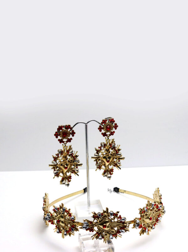 Queen Florence- tiara and earring fashion baroque set - Image 5